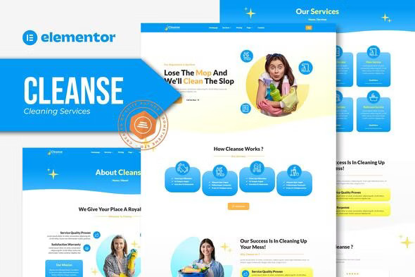 Cleanse Cleaning Services Elementor Template Kit No 1 Download 